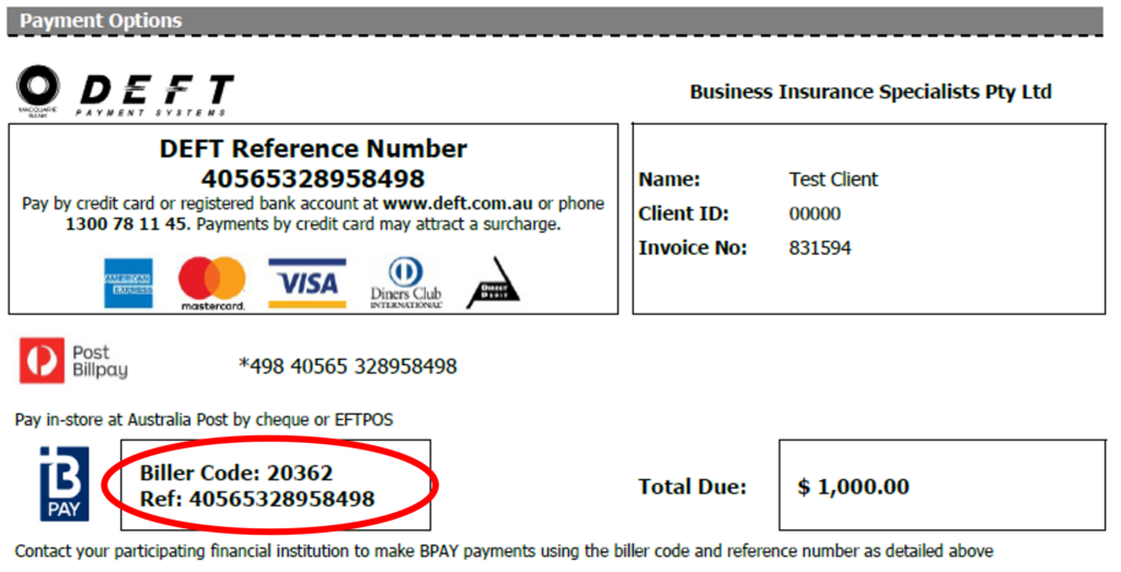 Payments - Credit Card, BPAY, Cheque - Business Insurance Specialists